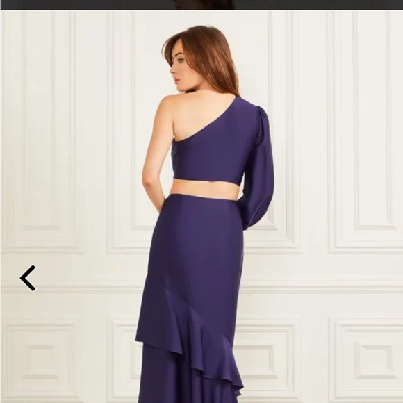 guess formal dresses MNM Couture GOS2538 - High Low Mikado Pique A-line Dress